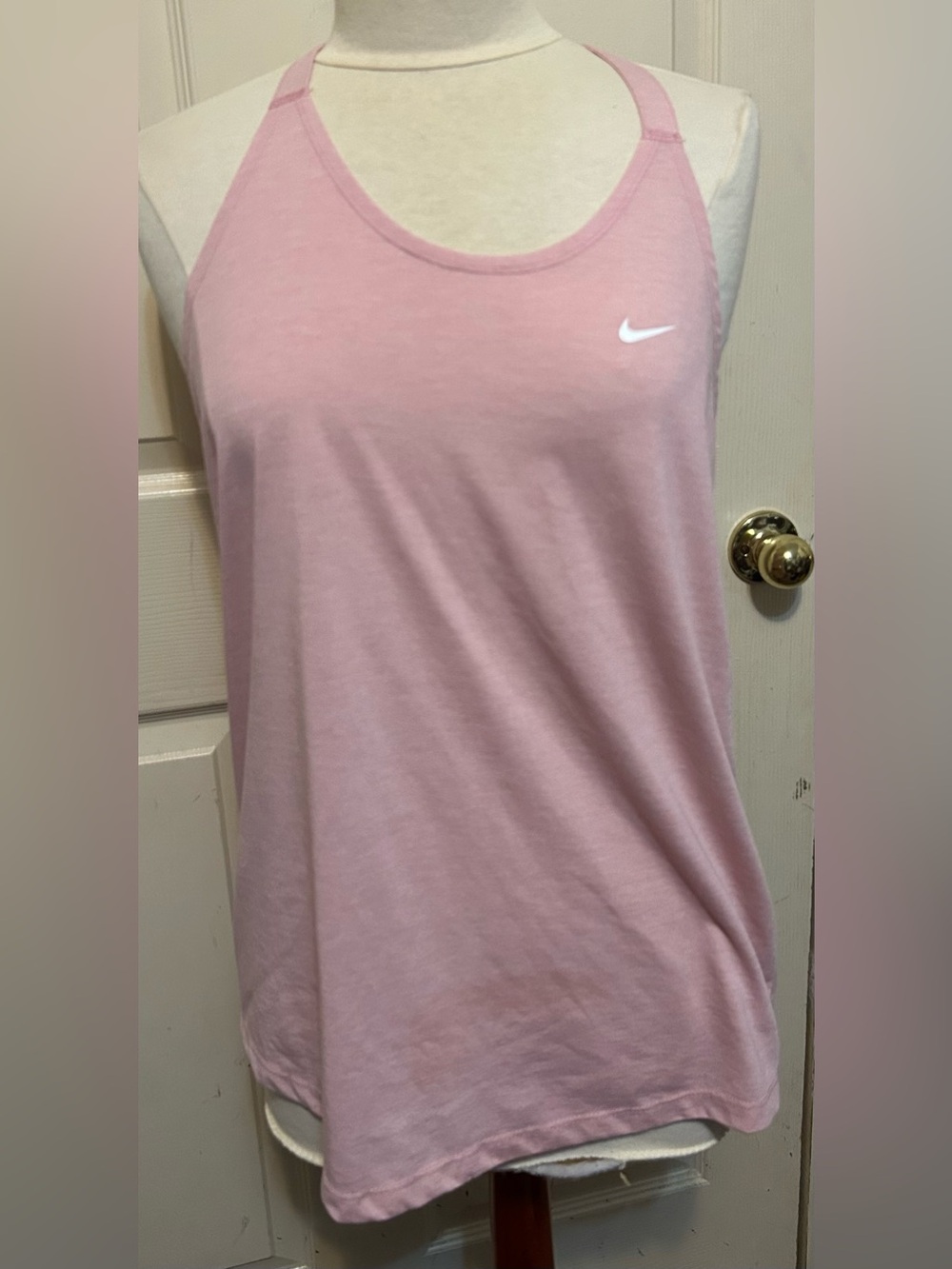 Nike Women's Pink Tank Top with Swoosh Logo size large